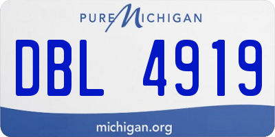 MI license plate DBL4919