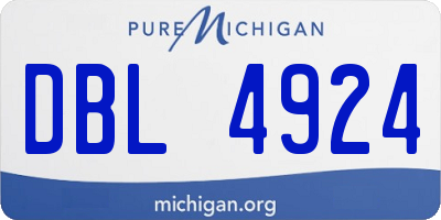 MI license plate DBL4924