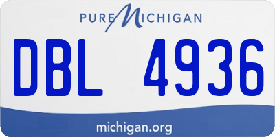 MI license plate DBL4936