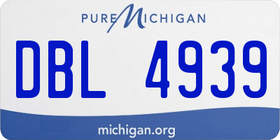 MI license plate DBL4939