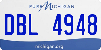 MI license plate DBL4948