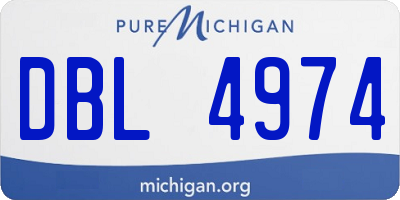 MI license plate DBL4974