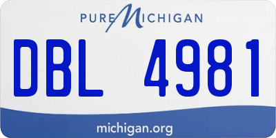MI license plate DBL4981