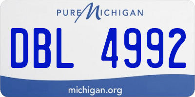 MI license plate DBL4992