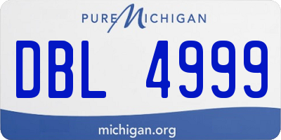 MI license plate DBL4999