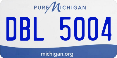MI license plate DBL5004