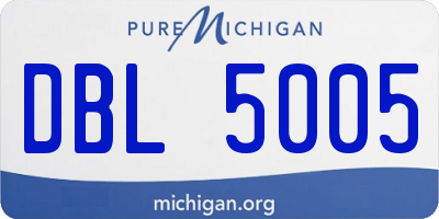 MI license plate DBL5005