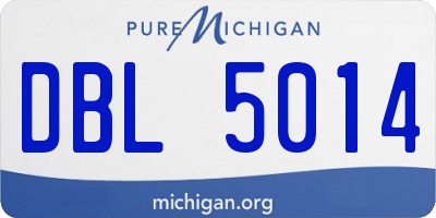 MI license plate DBL5014