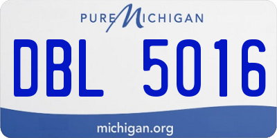 MI license plate DBL5016