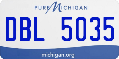 MI license plate DBL5035