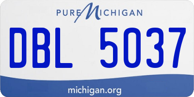 MI license plate DBL5037