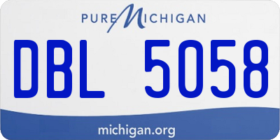MI license plate DBL5058