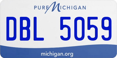 MI license plate DBL5059