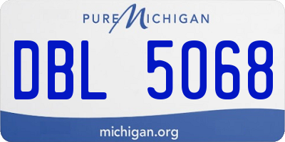 MI license plate DBL5068