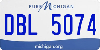 MI license plate DBL5074