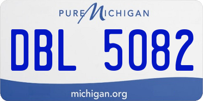MI license plate DBL5082