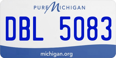 MI license plate DBL5083