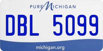 MI license plate DBL5099