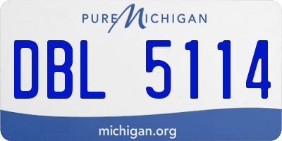 MI license plate DBL5114