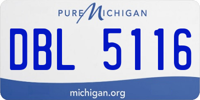 MI license plate DBL5116