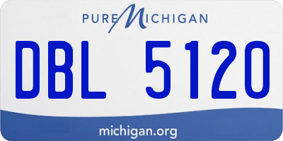 MI license plate DBL5120