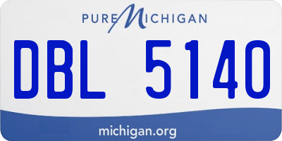MI license plate DBL5140