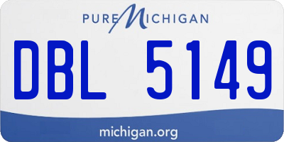 MI license plate DBL5149