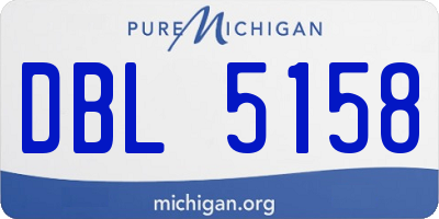 MI license plate DBL5158