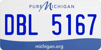 MI license plate DBL5167