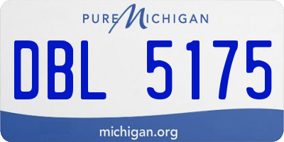 MI license plate DBL5175