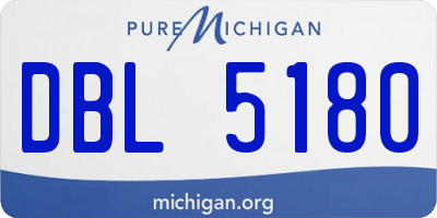 MI license plate DBL5180