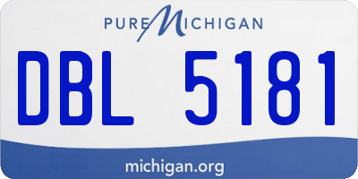 MI license plate DBL5181