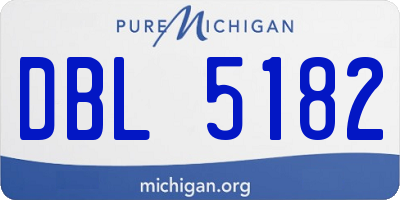 MI license plate DBL5182