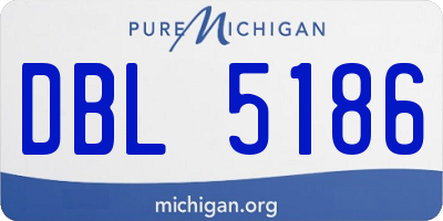 MI license plate DBL5186