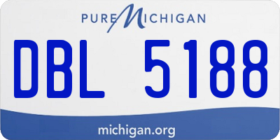 MI license plate DBL5188