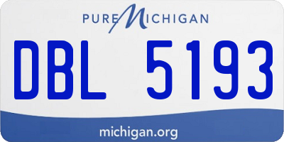MI license plate DBL5193