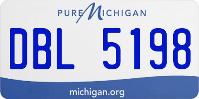 MI license plate DBL5198