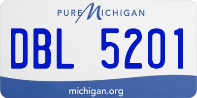 MI license plate DBL5201