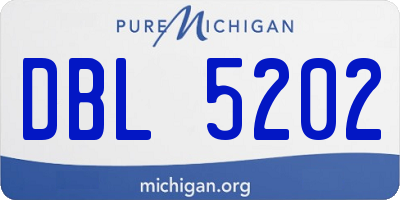 MI license plate DBL5202