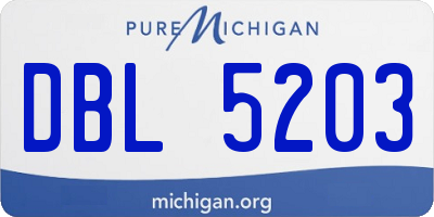 MI license plate DBL5203