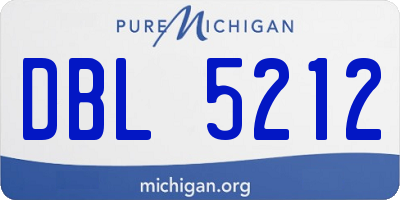MI license plate DBL5212