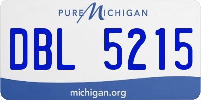 MI license plate DBL5215