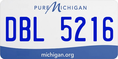 MI license plate DBL5216