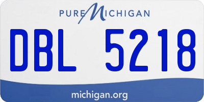 MI license plate DBL5218
