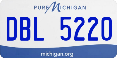 MI license plate DBL5220