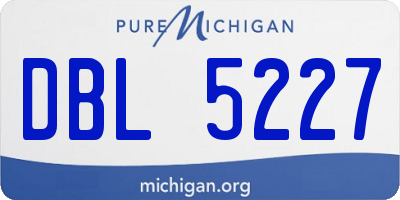 MI license plate DBL5227