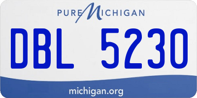 MI license plate DBL5230