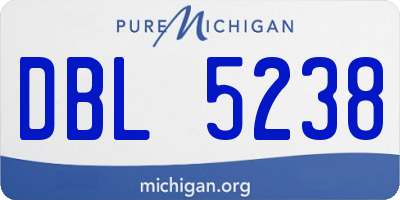 MI license plate DBL5238