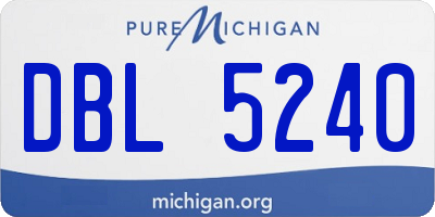 MI license plate DBL5240