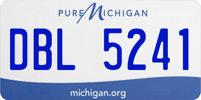 MI license plate DBL5241